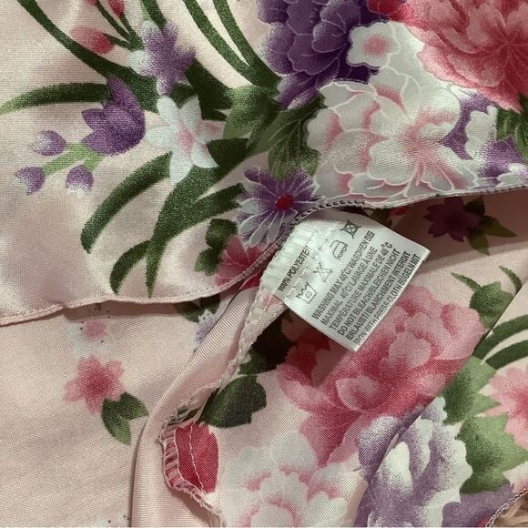 Pink Floral Satin Cottagecore Fairycore Nymphet Fairy Slip Dress Size Large - Picture 8 of 14